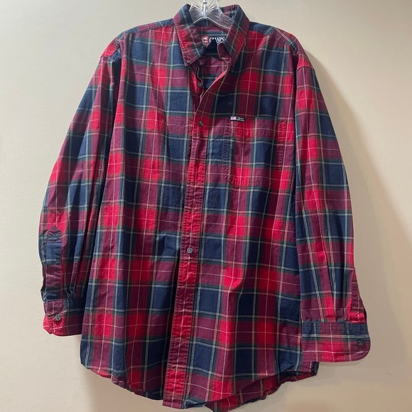 Vintage Chaps by Ralph Lauren plaid Men’s Sz M Button up Shirt - Picture 1 of 6